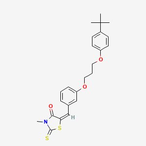 molecular formula C24H27NO3S2 B4843349 5-{3-[3-(4-tert-butylphenoxy)propoxy]benzylidene}-3-methyl-2-thioxo-1,3-thiazolidin-4-one 