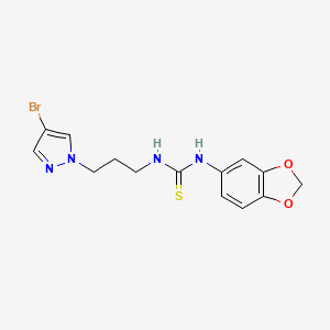 molecular formula C14H15BrN4O2S B4843364 N-1,3-benzodioxol-5-yl-N'-[3-(4-bromo-1H-pyrazol-1-yl)propyl]thiourea 