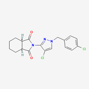 molecular formula C18H17Cl2N3O2 B4843369 (3aR,7aS)-2-[4-chloro-1-(4-chlorobenzyl)-1H-pyrazol-3-yl]hexahydro-1H-isoindole-1,3(2H)-dione 