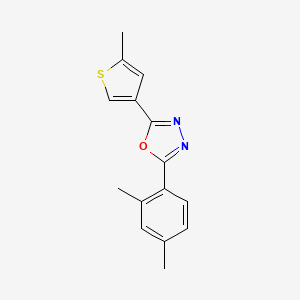 molecular formula C15H14N2OS B4843395 2-(2,4-dimethylphenyl)-5-(5-methyl-3-thienyl)-1,3,4-oxadiazole 