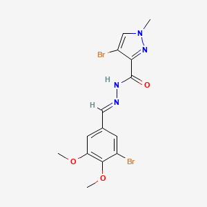 molecular formula C14H14Br2N4O3 B4843409 4-bromo-N'-(3-bromo-4,5-dimethoxybenzylidene)-1-methyl-1H-pyrazole-3-carbohydrazide 
