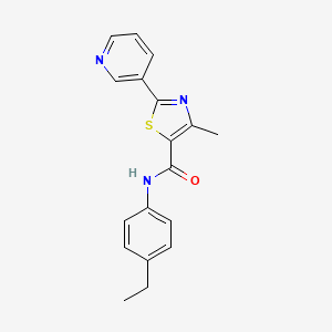 molecular formula C18H17N3OS B4843420 N-(4-ethylphenyl)-4-methyl-2-(3-pyridinyl)-1,3-thiazole-5-carboxamide 