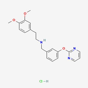 molecular formula C21H24ClN3O3 B4843428 [2-(3,4-dimethoxyphenyl)ethyl][3-(2-pyrimidinyloxy)benzyl]amine hydrochloride 