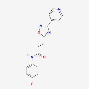 molecular formula C16H13FN4O2 B4843445 N-(4-fluorophenyl)-3-[3-(4-pyridinyl)-1,2,4-oxadiazol-5-yl]propanamide 