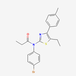 molecular formula C21H21BrN2OS B4843461 N-(4-bromophenyl)-N-[5-ethyl-4-(4-methylphenyl)-1,3-thiazol-2-yl]propanamide 