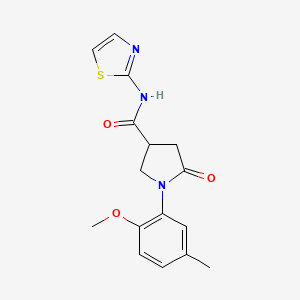 molecular formula C16H17N3O3S B4843469 1-(2-methoxy-5-methylphenyl)-5-oxo-N-1,3-thiazol-2-yl-3-pyrrolidinecarboxamide 