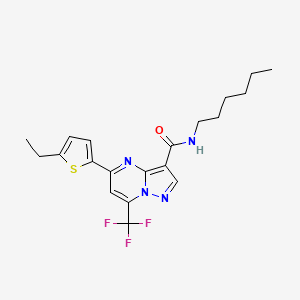 molecular formula C20H23F3N4OS B4843478 5-(5-ethyl-2-thienyl)-N-hexyl-7-(trifluoromethyl)pyrazolo[1,5-a]pyrimidine-3-carboxamide 