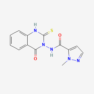 molecular formula C13H11N5O2S B4843517 N-(2-mercapto-4-oxo-3(4H)-quinazolinyl)-1-methyl-1H-pyrazole-5-carboxamide 