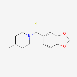 molecular formula C14H17NO2S B4843521 1-(1,3-benzodioxol-5-ylcarbonothioyl)-4-methylpiperidine 