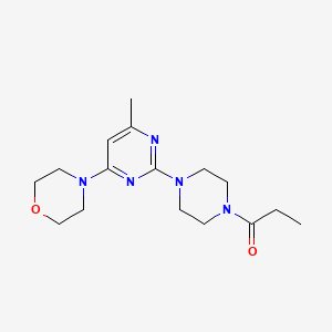 molecular formula C16H25N5O2 B4843527 4-[6-methyl-2-(4-propionyl-1-piperazinyl)-4-pyrimidinyl]morpholine 