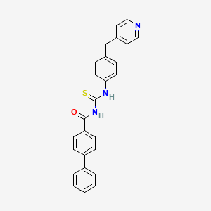 molecular formula C26H21N3OS B4843534 N-({[4-(4-pyridinylmethyl)phenyl]amino}carbonothioyl)-4-biphenylcarboxamide 