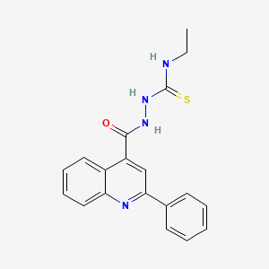 molecular formula C19H18N4OS B4843536 N-ethyl-2-[(2-phenyl-4-quinolinyl)carbonyl]hydrazinecarbothioamide 