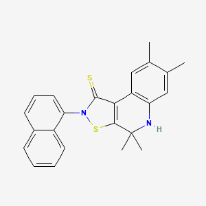 molecular formula C24H22N2S2 B4843548 4,4,7,8-tetramethyl-2-(1-naphthyl)-4,5-dihydroisothiazolo[5,4-c]quinoline-1(2H)-thione 