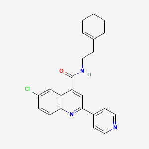 molecular formula C23H22ClN3O B4843571 6-chloro-N-[2-(1-cyclohexen-1-yl)ethyl]-2-(4-pyridinyl)-4-quinolinecarboxamide 