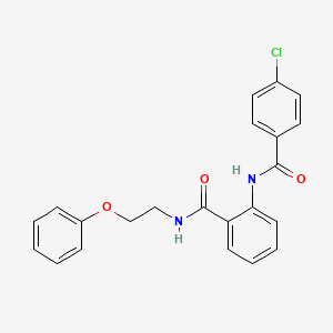molecular formula C22H19ClN2O3 B4843614 2-[(4-chlorobenzoyl)amino]-N-(2-phenoxyethyl)benzamide 