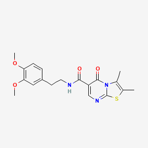 molecular formula C19H21N3O4S B4843633 N-[2-(3,4-dimethoxyphenyl)ethyl]-2,3-dimethyl-5-oxo-5H-[1,3]thiazolo[3,2-a]pyrimidine-6-carboxamide 