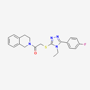 molecular formula C21H21FN4OS B4843676 2-({[4-ethyl-5-(4-fluorophenyl)-4H-1,2,4-triazol-3-yl]thio}acetyl)-1,2,3,4-tetrahydroisoquinoline CAS No. 915924-44-6