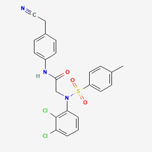 molecular formula C23H19Cl2N3O3S B4843680 N~1~-[4-(cyanomethyl)phenyl]-N~2~-(2,3-dichlorophenyl)-N~2~-[(4-methylphenyl)sulfonyl]glycinamide 