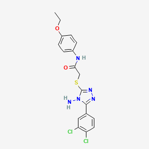 molecular formula C18H17Cl2N5O2S B4843682 2-{[4-amino-5-(3,4-dichlorophenyl)-4H-1,2,4-triazol-3-yl]thio}-N-(4-ethoxyphenyl)acetamide 