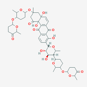 B048437 9-[(2S,3S,4R,5S)-3,4-dihydroxy-6-methyl-5-[6-methyl-5-(6-methyl-5-oxooxan-2-yl)oxyoxan-2-yl]oxan-2-yl]-4a,8,12b-trihydroxy-3-methyl-3-[6-methyl-5-(6-methyl-5-oxooxan-2-yl)oxyoxan-2-yl]oxy-2,4-dihydrobenzo[a]anthracene-1,7,12-trione CAS No. 113395-84-9
