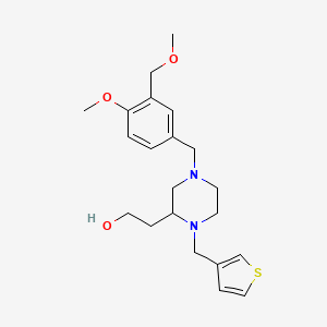 molecular formula C21H30N2O3S B4843703 2-[4-[4-methoxy-3-(methoxymethyl)benzyl]-1-(3-thienylmethyl)-2-piperazinyl]ethanol 