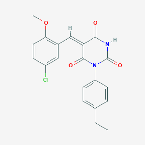 molecular formula C20H17ClN2O4 B4843725 5-(5-chloro-2-methoxybenzylidene)-1-(4-ethylphenyl)-2,4,6(1H,3H,5H)-pyrimidinetrione 