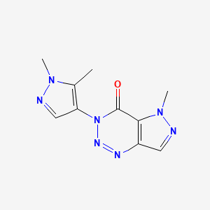molecular formula C10H11N7O B4843737 3-(1,5-dimethyl-1H-pyrazol-4-yl)-5-methyl-3,5-dihydro-4H-pyrazolo[4,3-d][1,2,3]triazin-4-one 