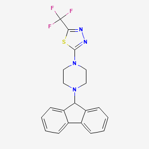 molecular formula C20H17F3N4S B4843739 1-(9H-fluoren-9-yl)-4-[5-(trifluoromethyl)-1,3,4-thiadiazol-2-yl]piperazine 