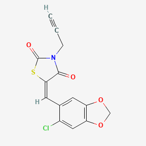 molecular formula C14H8ClNO4S B4843756 5-[(6-chloro-1,3-benzodioxol-5-yl)methylene]-3-(2-propyn-1-yl)-1,3-thiazolidine-2,4-dione 