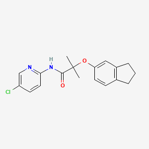 molecular formula C18H19ClN2O2 B4843771 N-(5-chloro-2-pyridinyl)-2-(2,3-dihydro-1H-inden-5-yloxy)-2-methylpropanamide 