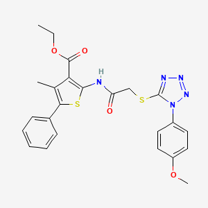 molecular formula C24H23N5O4S2 B4843779 ethyl 2-[({[1-(4-methoxyphenyl)-1H-tetrazol-5-yl]thio}acetyl)amino]-4-methyl-5-phenylthiophene-3-carboxylate 