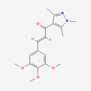 molecular formula C18H22N2O4 B4843787 3-(3,4,5-trimethoxyphenyl)-1-(1,3,5-trimethyl-1H-pyrazol-4-yl)-2-propen-1-one 