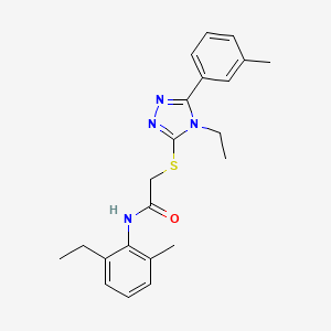 molecular formula C22H26N4OS B4843803 N-(2-ethyl-6-methylphenyl)-2-{[4-ethyl-5-(3-methylphenyl)-4H-1,2,4-triazol-3-yl]thio}acetamide 