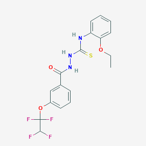 molecular formula C18H17F4N3O3S B4843812 N-(2-ethoxyphenyl)-2-[3-(1,1,2,2-tetrafluoroethoxy)benzoyl]hydrazinecarbothioamide 