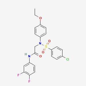 molecular formula C22H19ClF2N2O4S B4843840 N~2~-[(4-chlorophenyl)sulfonyl]-N~1~-(3,4-difluorophenyl)-N~2~-(4-ethoxyphenyl)glycinamide 