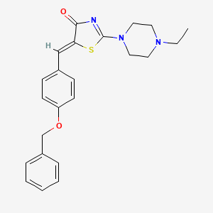 molecular formula C23H25N3O2S B4843847 5-[4-(benzyloxy)benzylidene]-2-(4-ethyl-1-piperazinyl)-1,3-thiazol-4(5H)-one 