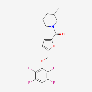 molecular formula C18H17F4NO3 B4843850 3-methyl-1-{5-[(2,3,5,6-tetrafluorophenoxy)methyl]-2-furoyl}piperidine 