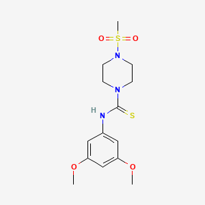 molecular formula C14H21N3O4S2 B4843878 N-(3,5-dimethoxyphenyl)-4-(methylsulfonyl)-1-piperazinecarbothioamide 