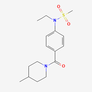 molecular formula C16H24N2O3S B4843890 N-ethyl-N-{4-[(4-methyl-1-piperidinyl)carbonyl]phenyl}methanesulfonamide 