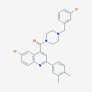 molecular formula C29H27Br2N3O B4843896 6-bromo-4-{[4-(3-bromobenzyl)-1-piperazinyl]carbonyl}-2-(3,4-dimethylphenyl)quinoline 