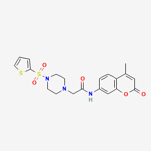 molecular formula C20H21N3O5S2 B4843902 N-(4-methyl-2-oxo-2H-chromen-7-yl)-2-[4-(2-thienylsulfonyl)-1-piperazinyl]acetamide 