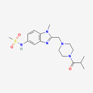 molecular formula C18H27N5O3S B4843932 N-{2-[(4-isobutyryl-1-piperazinyl)methyl]-1-methyl-1H-benzimidazol-5-yl}methanesulfonamide 