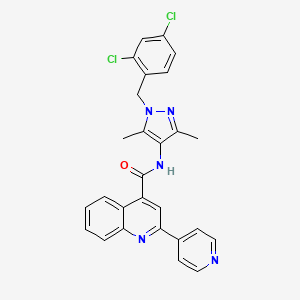 molecular formula C27H21Cl2N5O B4843947 N-[1-(2,4-dichlorobenzyl)-3,5-dimethyl-1H-pyrazol-4-yl]-2-(4-pyridinyl)-4-quinolinecarboxamide 