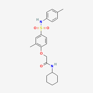 molecular formula C22H28N2O4S B4843971 N-cyclohexyl-2-(2-methyl-4-{[(4-methylphenyl)amino]sulfonyl}phenoxy)acetamide 