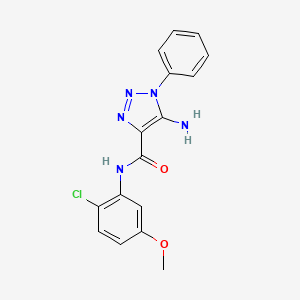 molecular formula C16H14ClN5O2 B4843977 5-amino-N-(2-chloro-5-methoxyphenyl)-1-phenyl-1H-1,2,3-triazole-4-carboxamide 