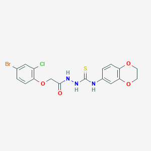 2-[(4-bromo-2-chlorophenoxy)acetyl]-N-(2,3-dihydro-1,4-benzodioxin-6-yl)hydrazinecarbothioamide