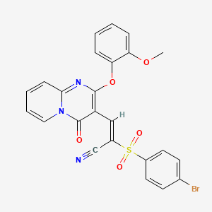 2-[(4-bromophenyl)sulfonyl]-3-[2-(2-methoxyphenoxy)-4-oxo-4H-pyrido[1,2-a]pyrimidin-3-yl]acrylonitrile
