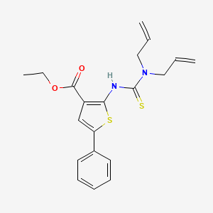 molecular formula C20H22N2O2S2 B4844015 ethyl 2-{[(diallylamino)carbonothioyl]amino}-5-phenyl-3-thiophenecarboxylate 