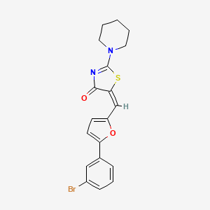 molecular formula C19H17BrN2O2S B4844028 5-{[5-(3-bromophenyl)-2-furyl]methylene}-2-(1-piperidinyl)-1,3-thiazol-4(5H)-one 