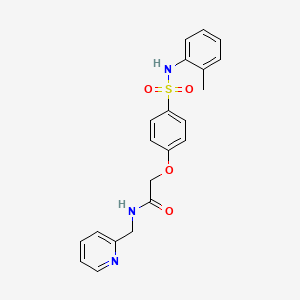 molecular formula C21H21N3O4S B4844032 2-(4-{[(2-methylphenyl)amino]sulfonyl}phenoxy)-N-(2-pyridinylmethyl)acetamide 